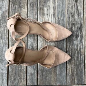 Kelly & Katie Beige Suede Heels